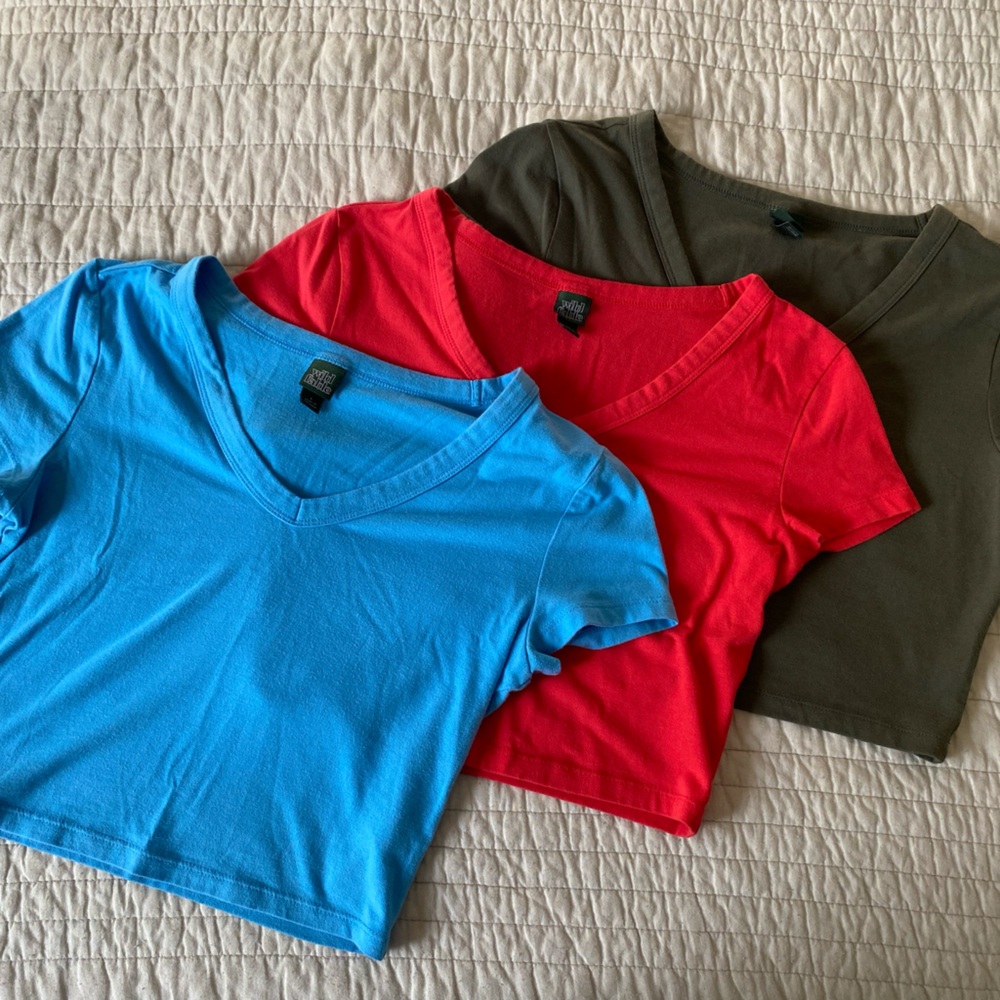 Wild Fable 3 pack V neck crop tops